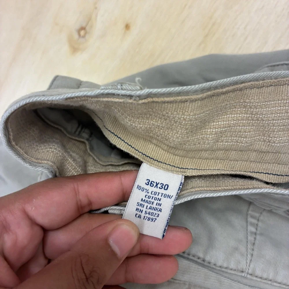 Y2K Baggy Old Navy Pants Mens 36x30 Gray Khakis Relaxed Loose Fit Straight Leg